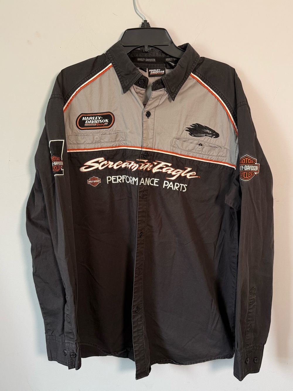 Harley Davidson Streaming Eagle Performance Parts Long Sleeve Shirt Men’s Size L